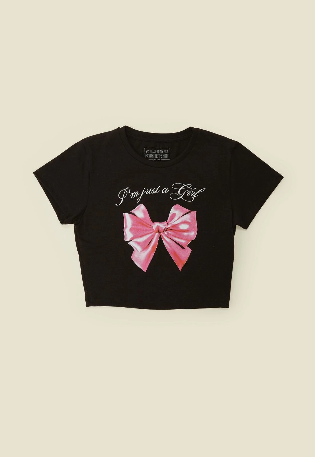 Blusa Cropped Em Cotton Manga Curta Laço