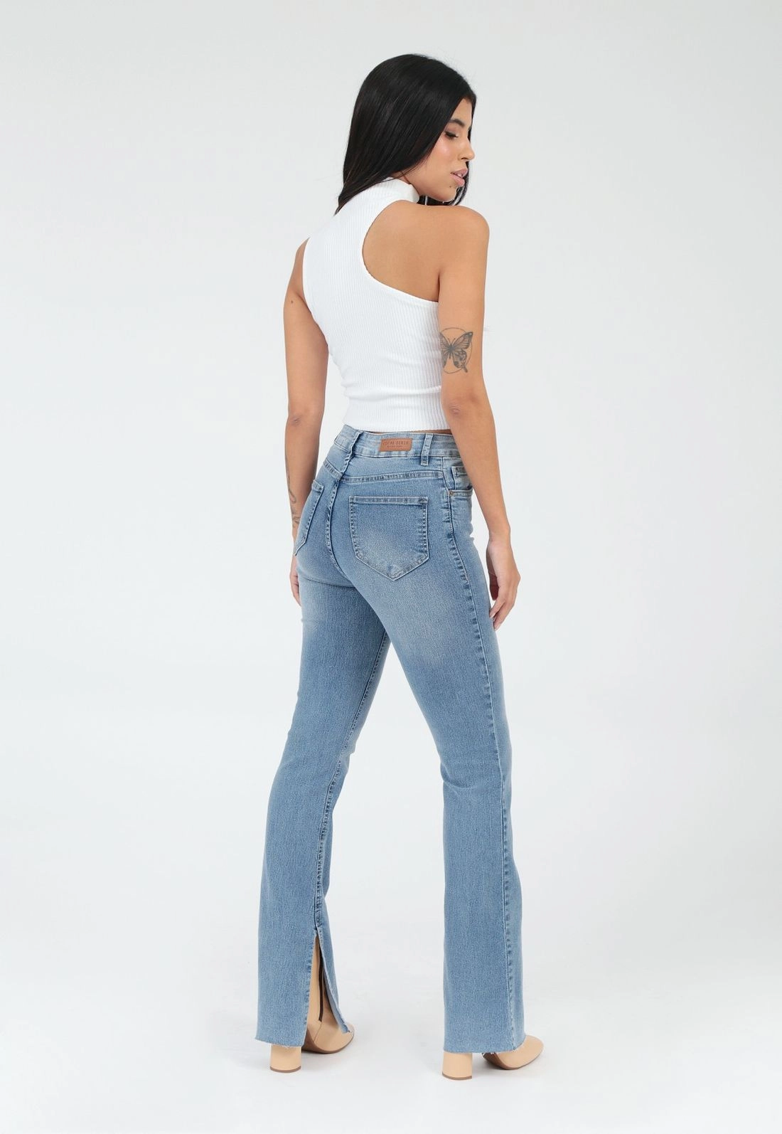 Calça Jeans Flare Fenda
