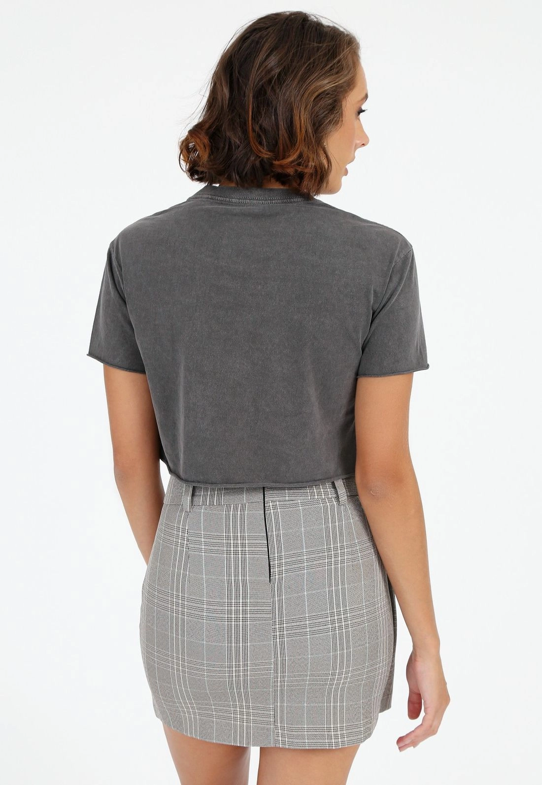 Blusa Cropped Manga Curta Estampada