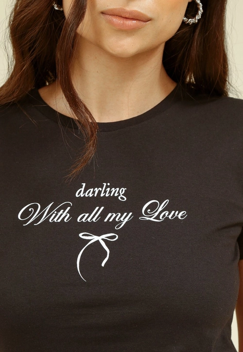 Blusa Meia Malha Manga Curta Darling Love