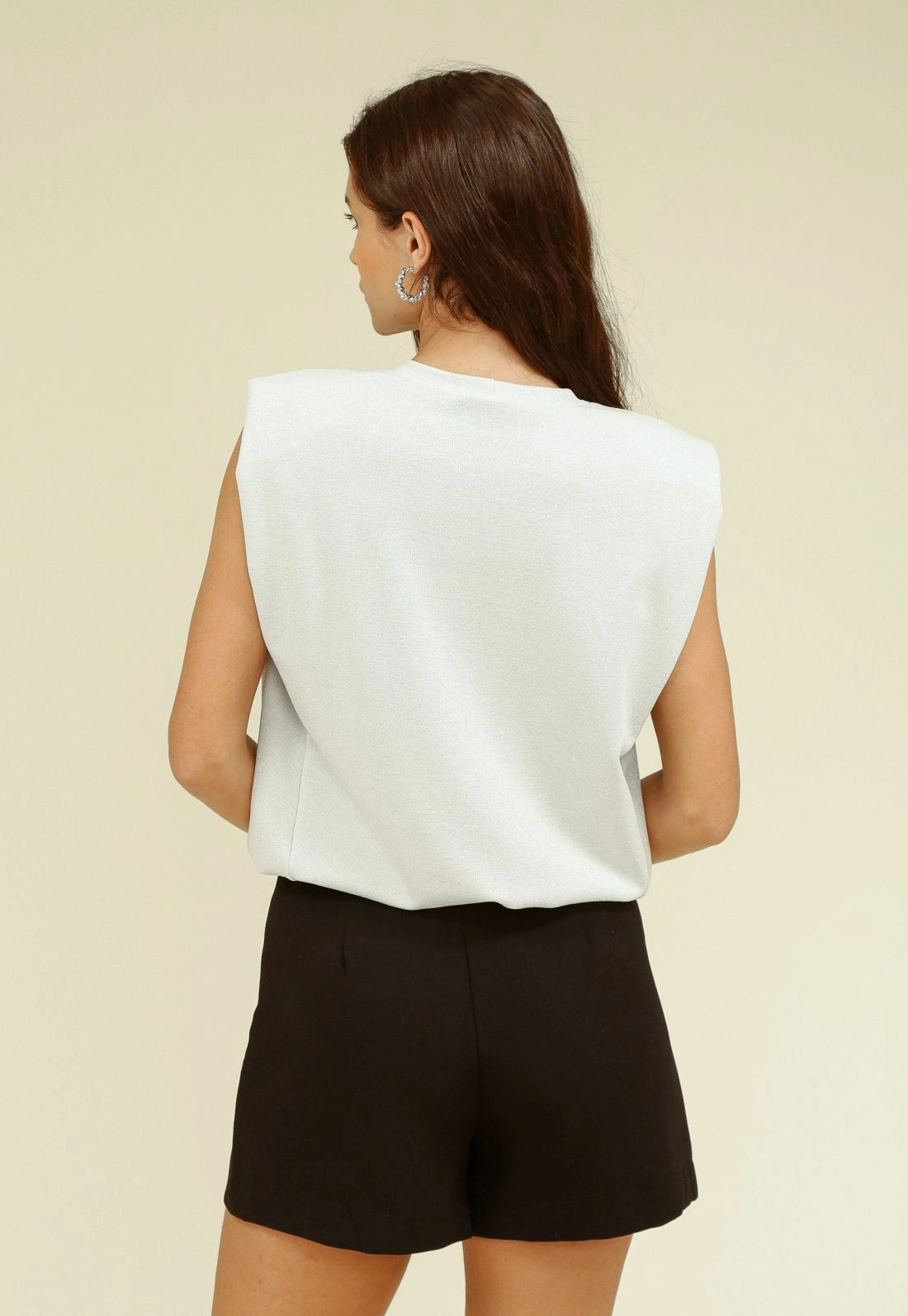 Blusa Muscle Tee Malha Lurex Com Elástico Barra