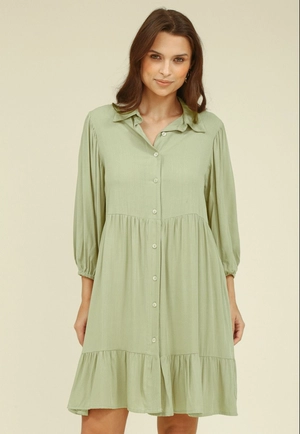 Chemise Curto Manga 3/4 Em Viscose Com Recorte