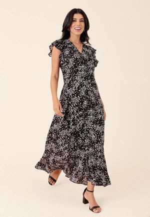 Vestido New Midi Transpassado Em Viscose Liberty