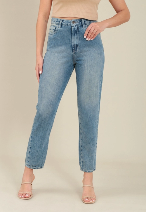 Calça Jeans Mom Azul Dirty
