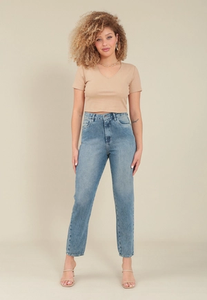 Calça Jeans Mom Azul Dirty