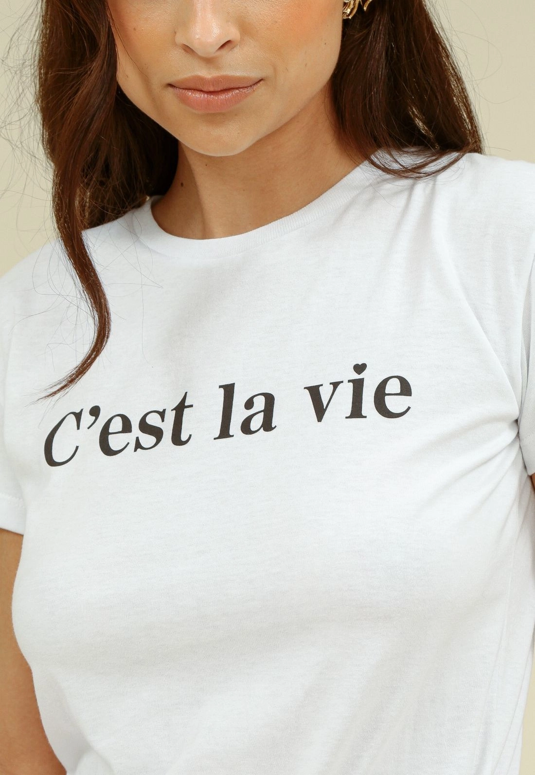 Blusa Meia Malha Manga Curta C´Est La Vie
