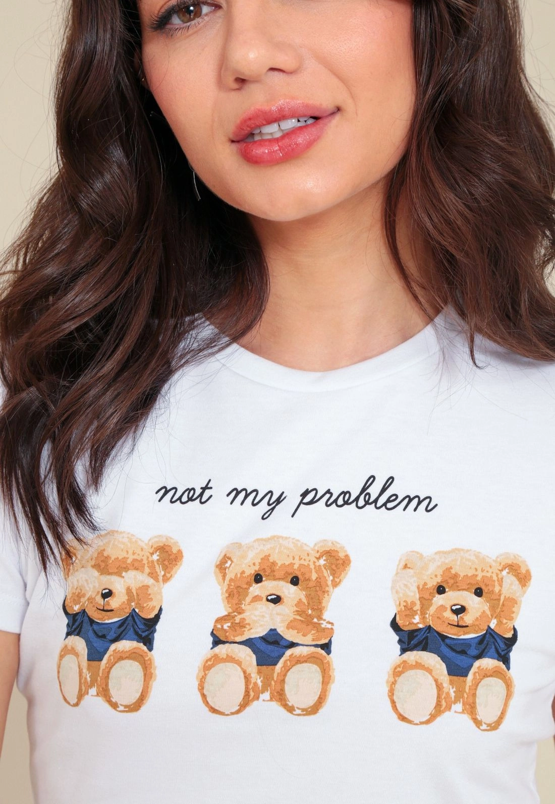 Blusa Cropped Em Cotton Manga Curta Ursos