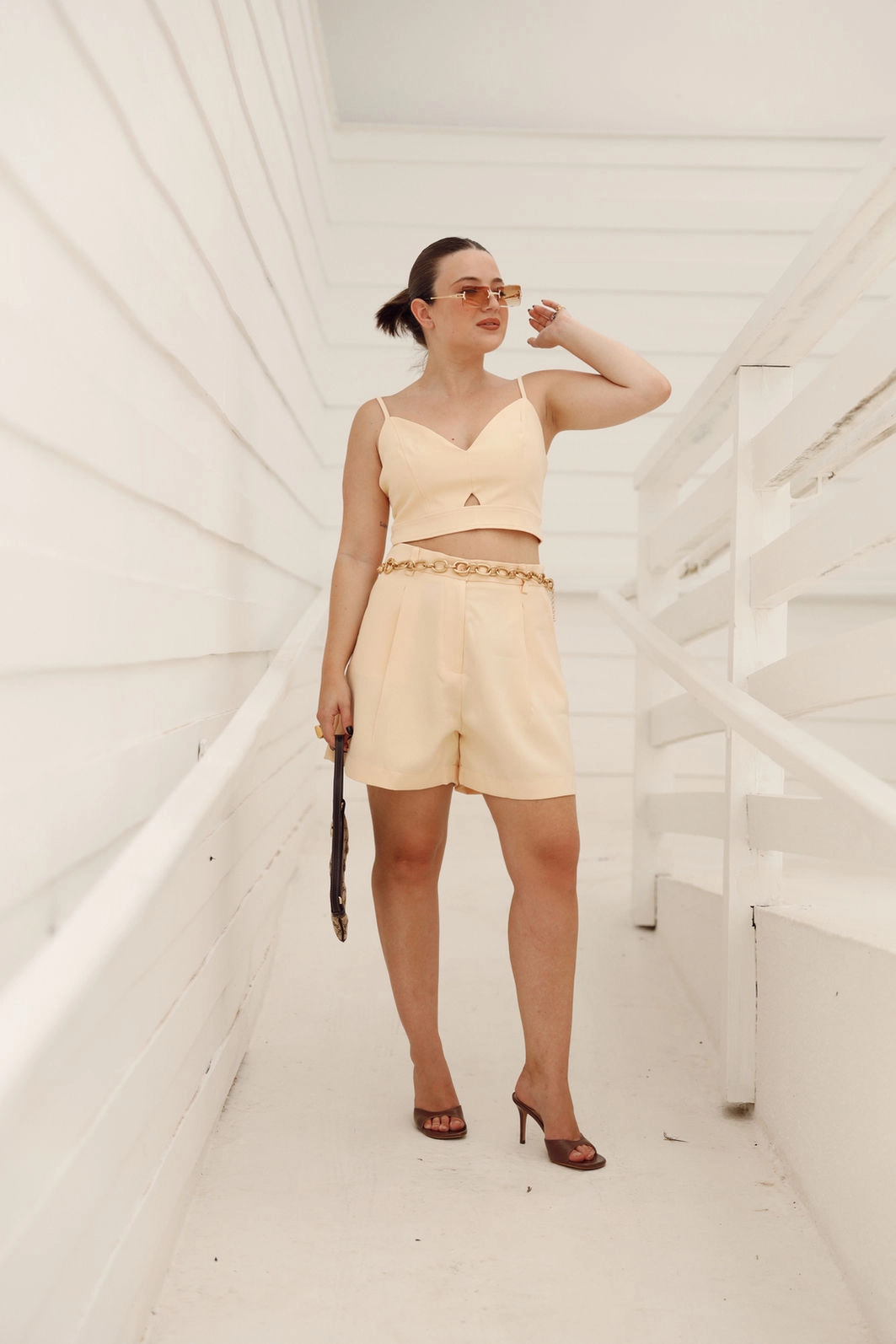Short Alfaiataria Com Prega E Bolso Faca