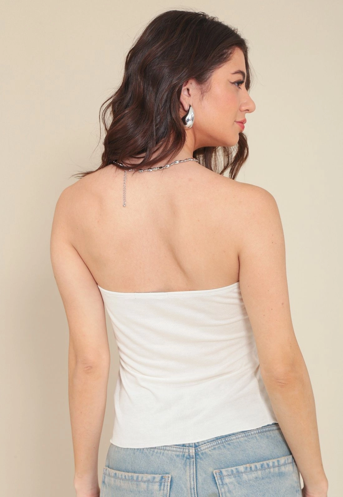 Blusa Em Malha Com Abertura Frontal E Decote Reto
