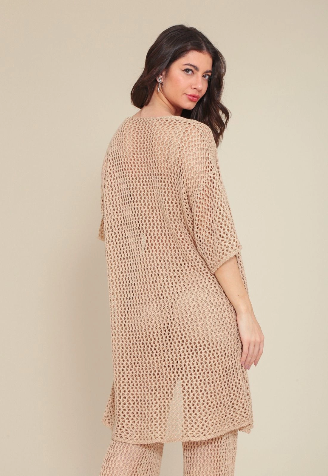 Kimono Em Tricô Vazado