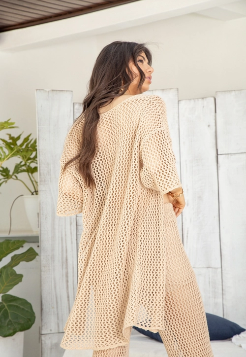 Kimono Em Tricô Vazado