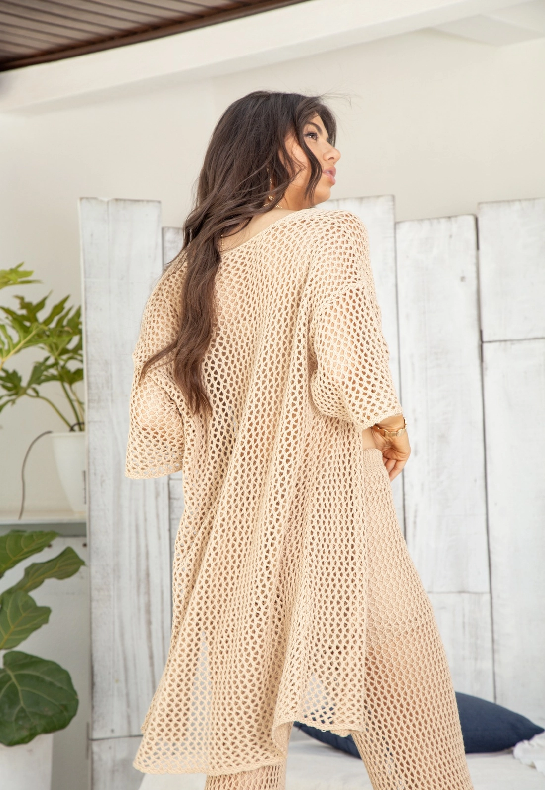 Kimono Em Tricô Vazado