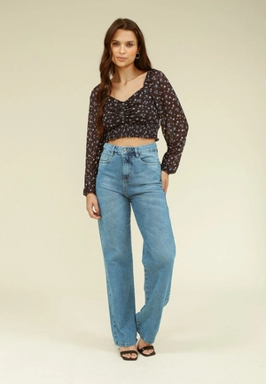 Calça Jeans Reta Azul Claro