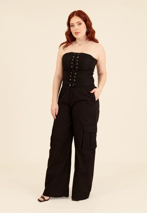 Calça Cargo Com Cós Em Elástico Em Algodão