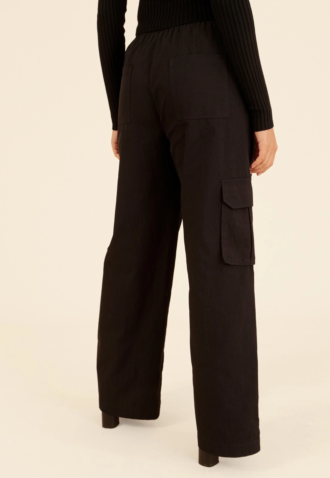 Calça Cargo Com Cós Em Elástico Em Algodão