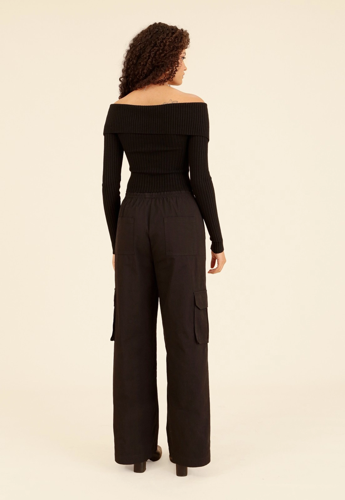 Calça Cargo Com Cós Em Elástico Em Algodão