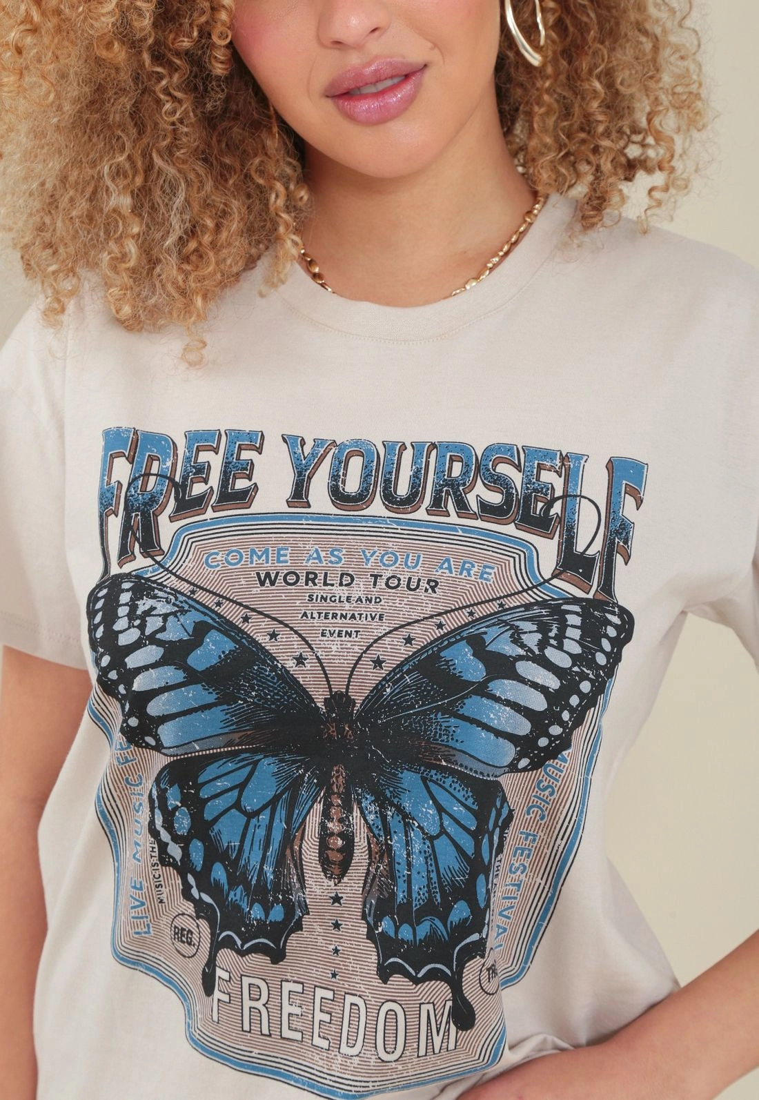 T-Shirt Em Meia Malha Borboleta