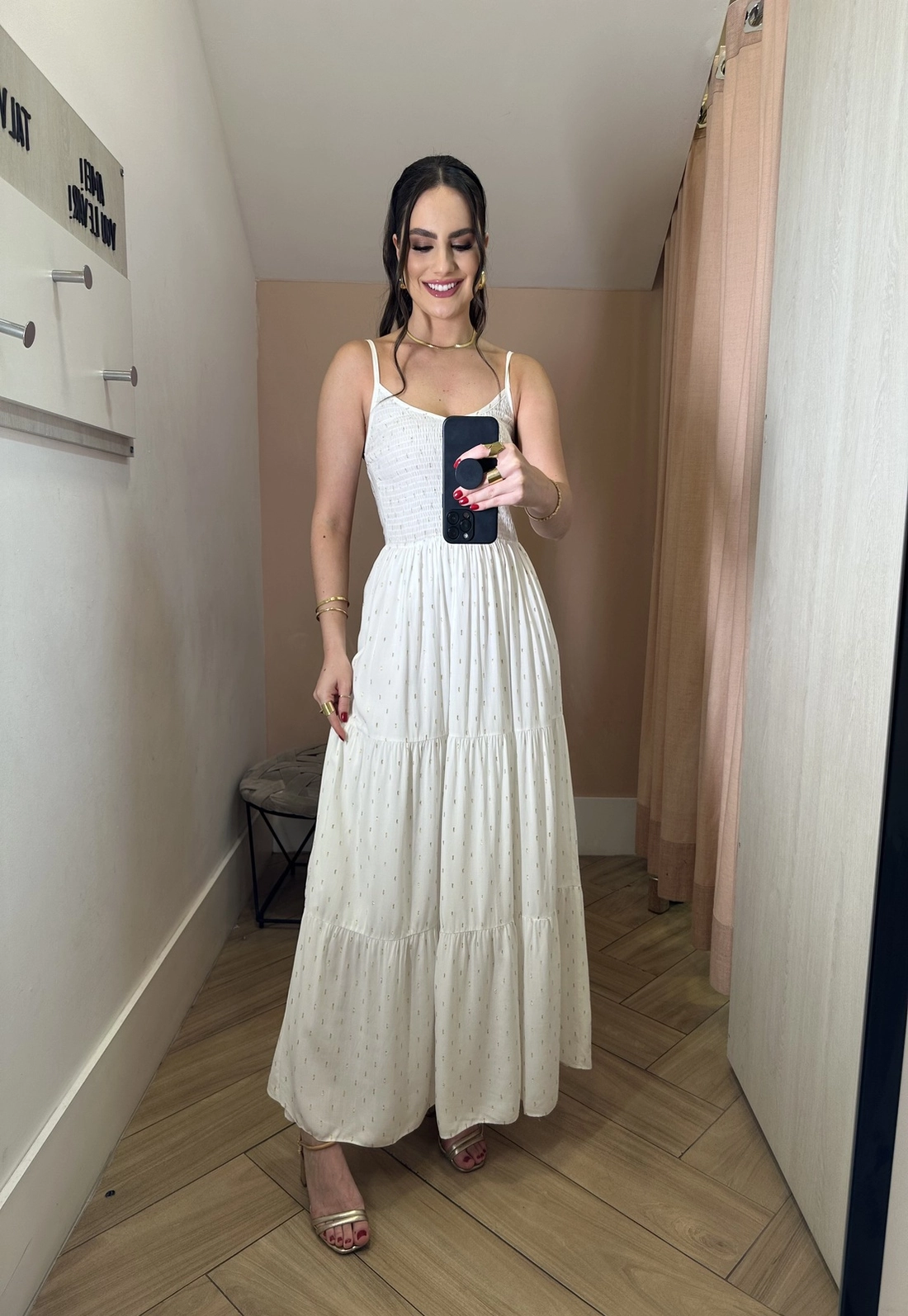 Vestido Longo Em Viscose Com Lurex