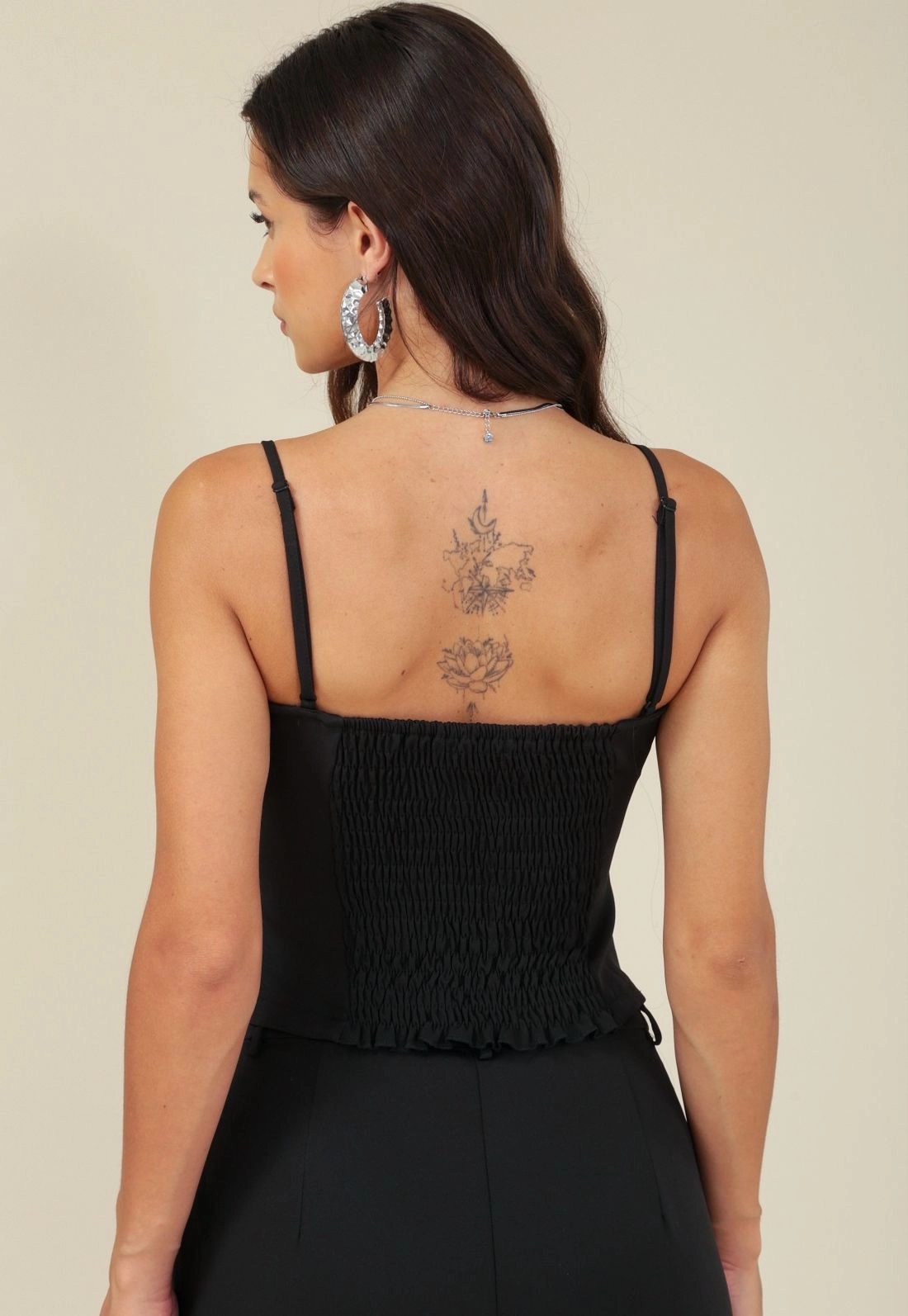 Blusa Com Alça E Laços Em Alfaiataria