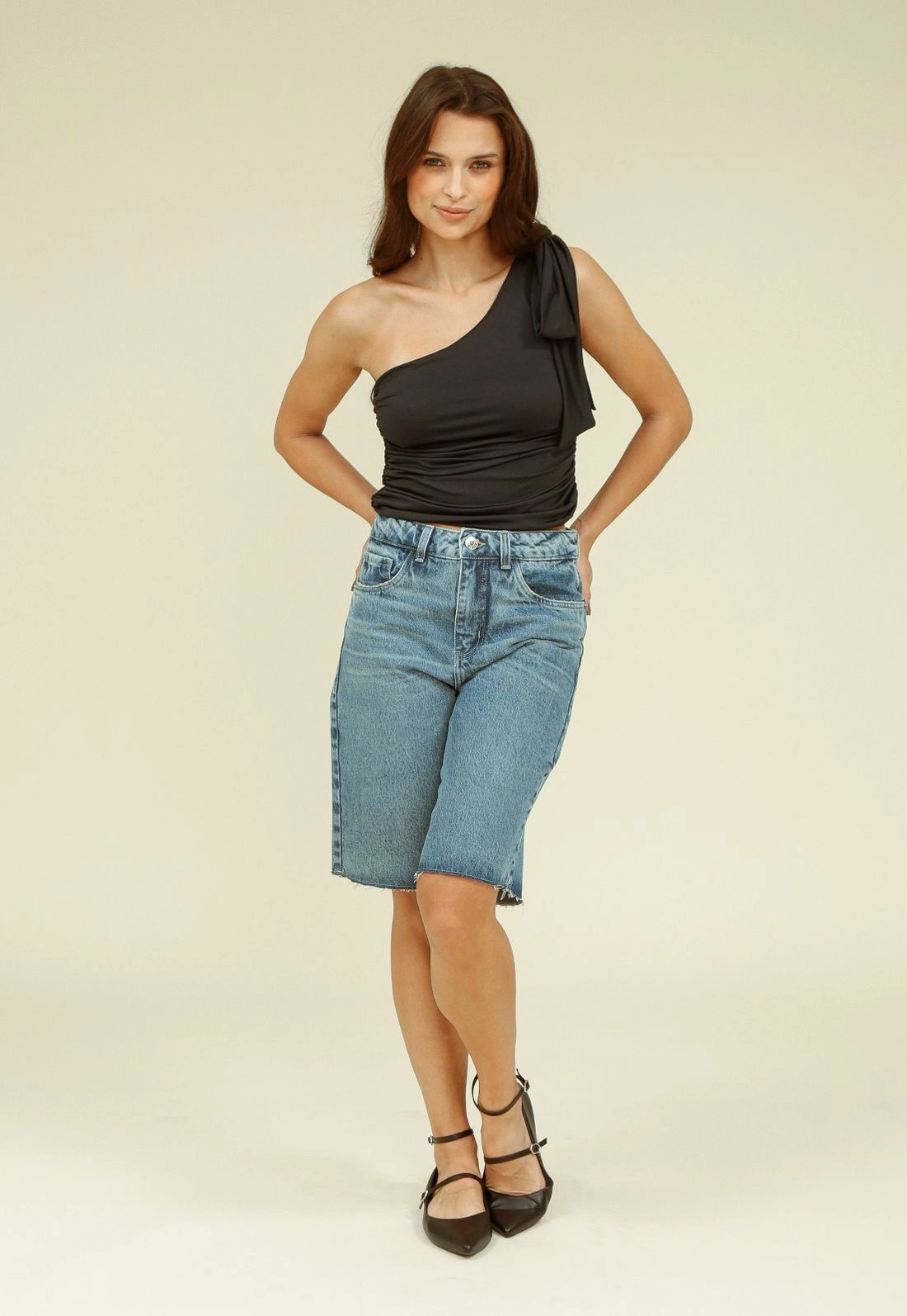 Blusa Ombro Só S/M Com Laço No Ombro