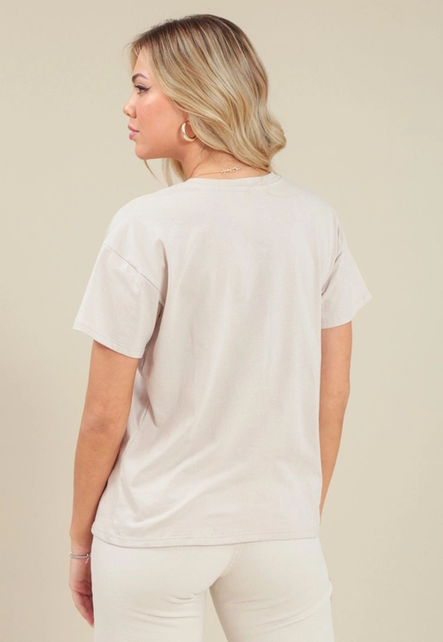 T-Shirt Em Meia Malha Com Silk Deep Love
