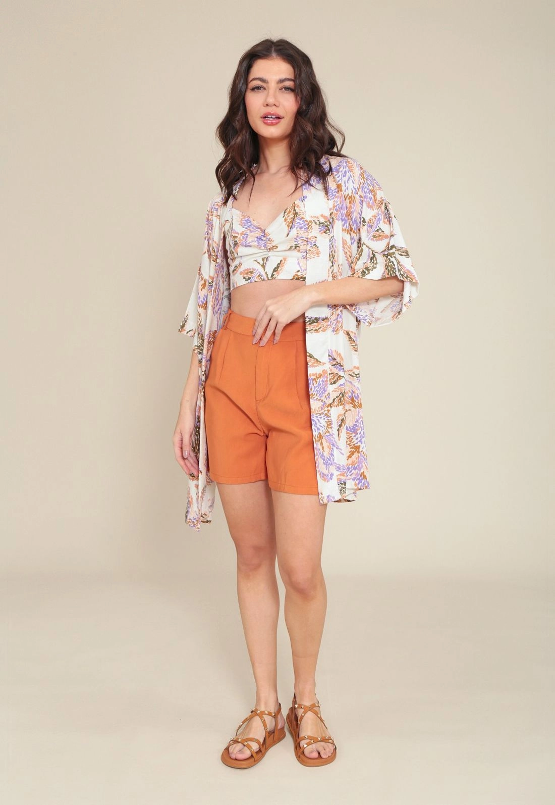 Kimono Em Viscose Estampa Jardim Secreto