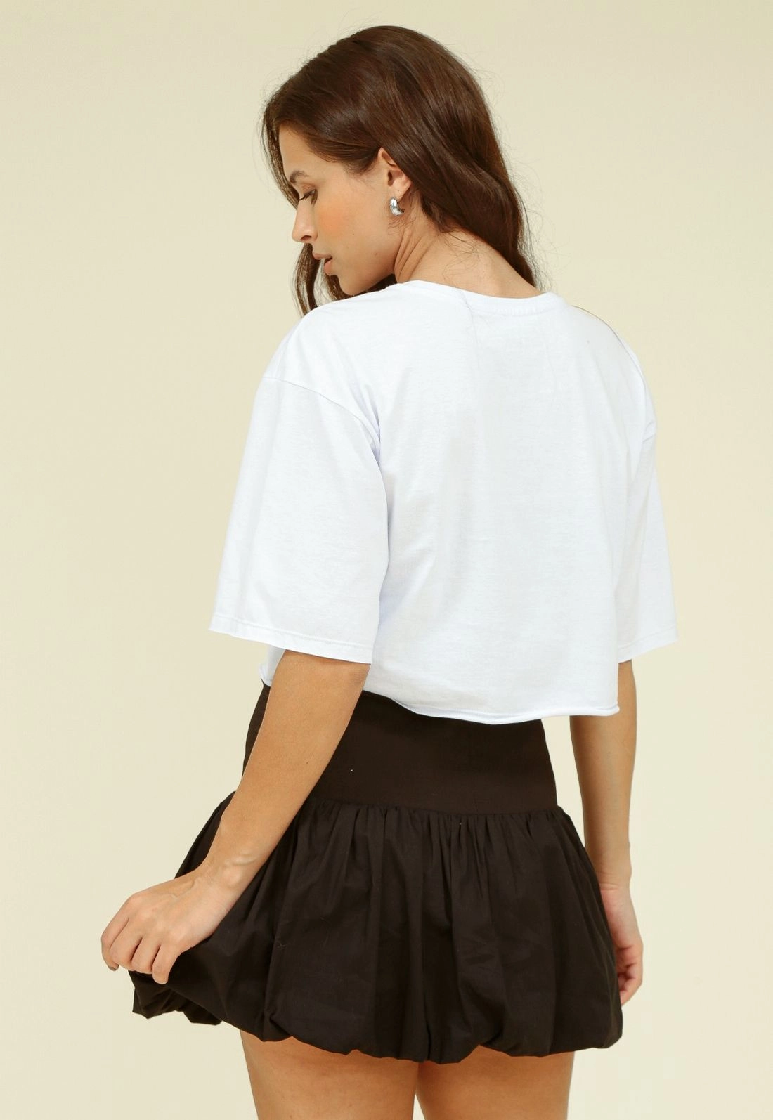 Blusa Cropped Em Meia Malha Com Estampa Paris