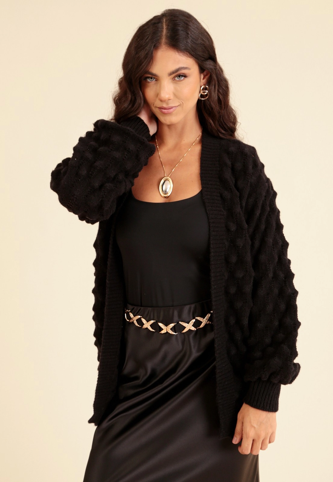 Cardigan Tricô Escamas