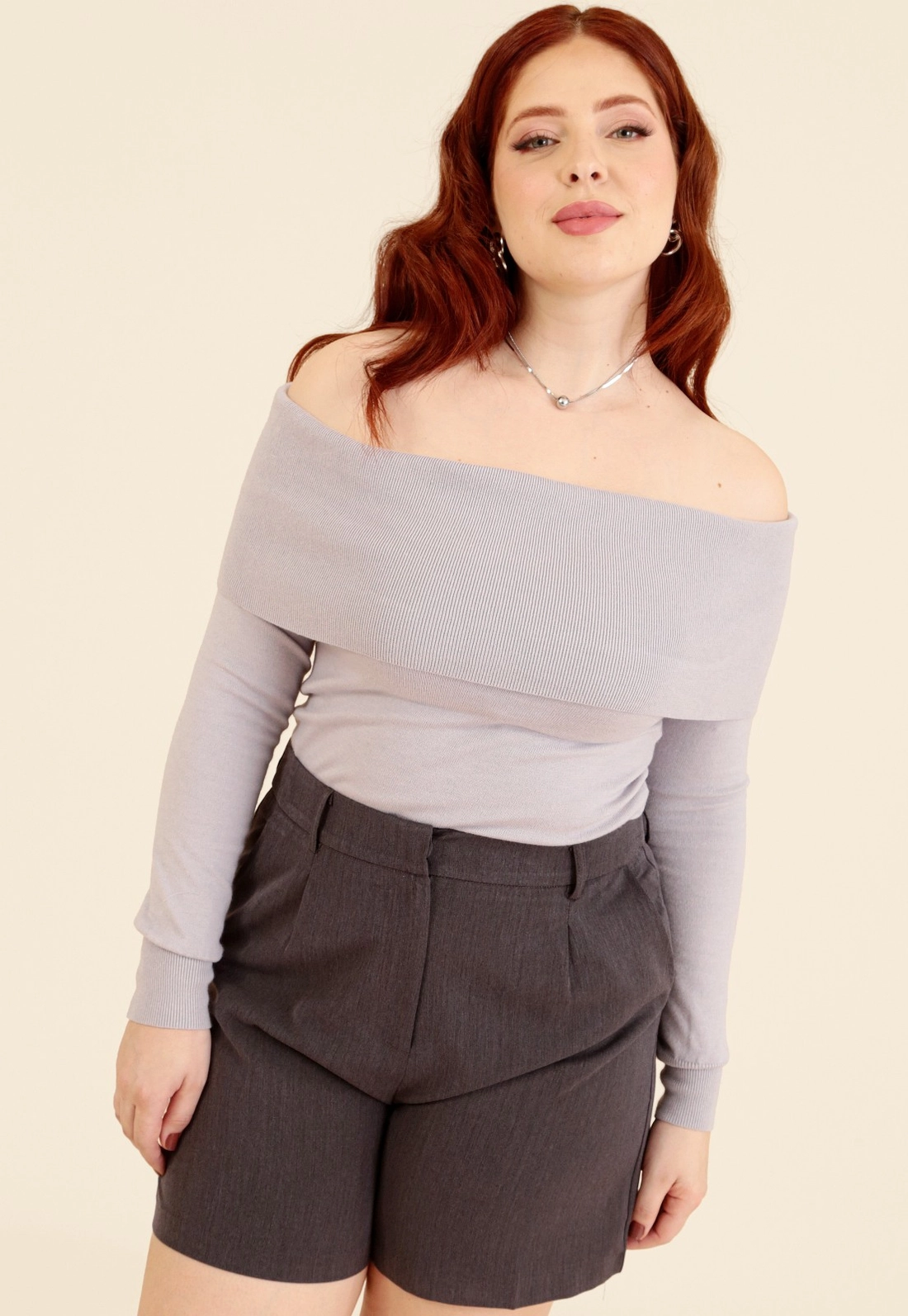 Blusa Tricô Manga Longa Ombro A Ombro