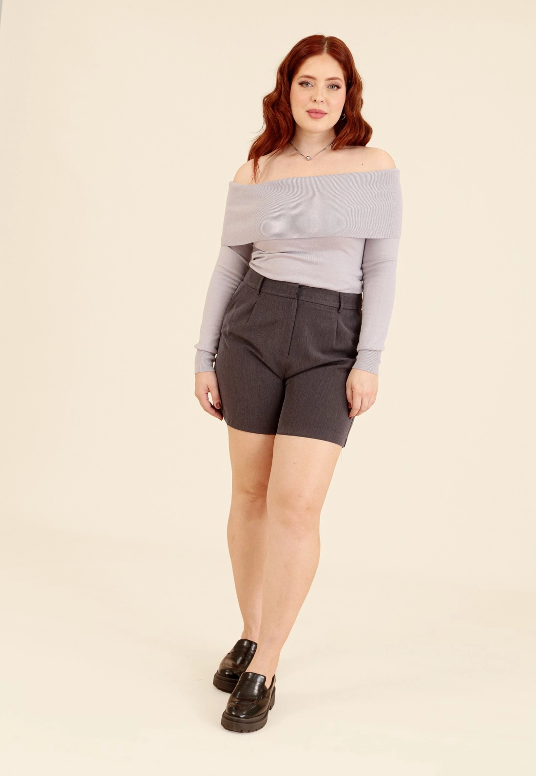 Blusa Tricô Manga Longa Ombro A Ombro