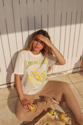Blusa T-Shirt Over Silk Lemonade Em Meia Malha