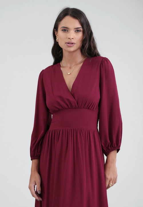 Vestido New Midi Em Viscose Manga 7/8