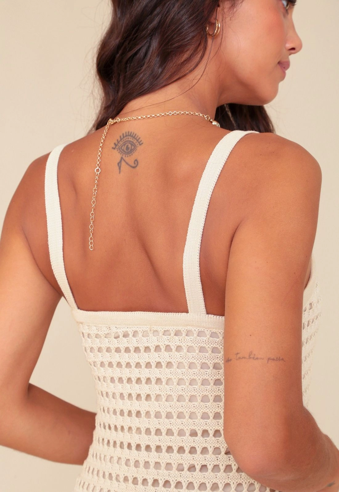 Vestido Midi Tricot Alça Vazado