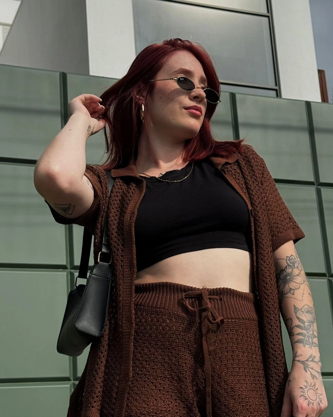 Short Em Tricô Com Cordão No Cós