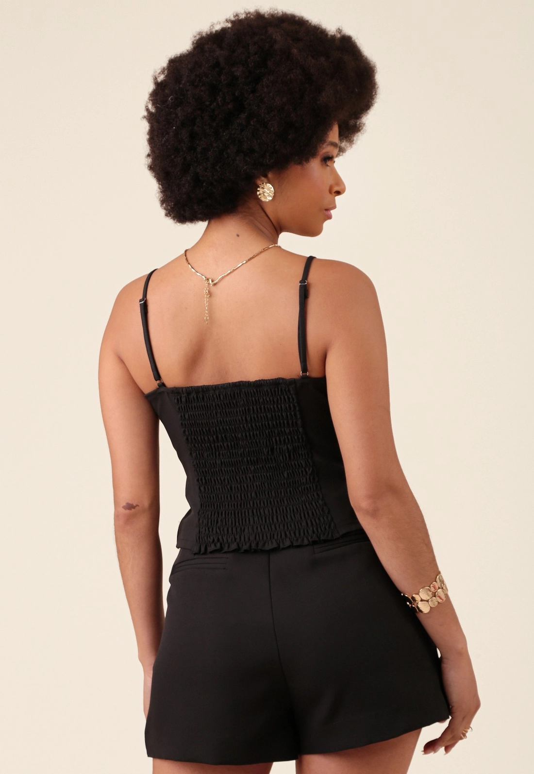 Short Saia Transpasse Frontal Em Alfaiataria