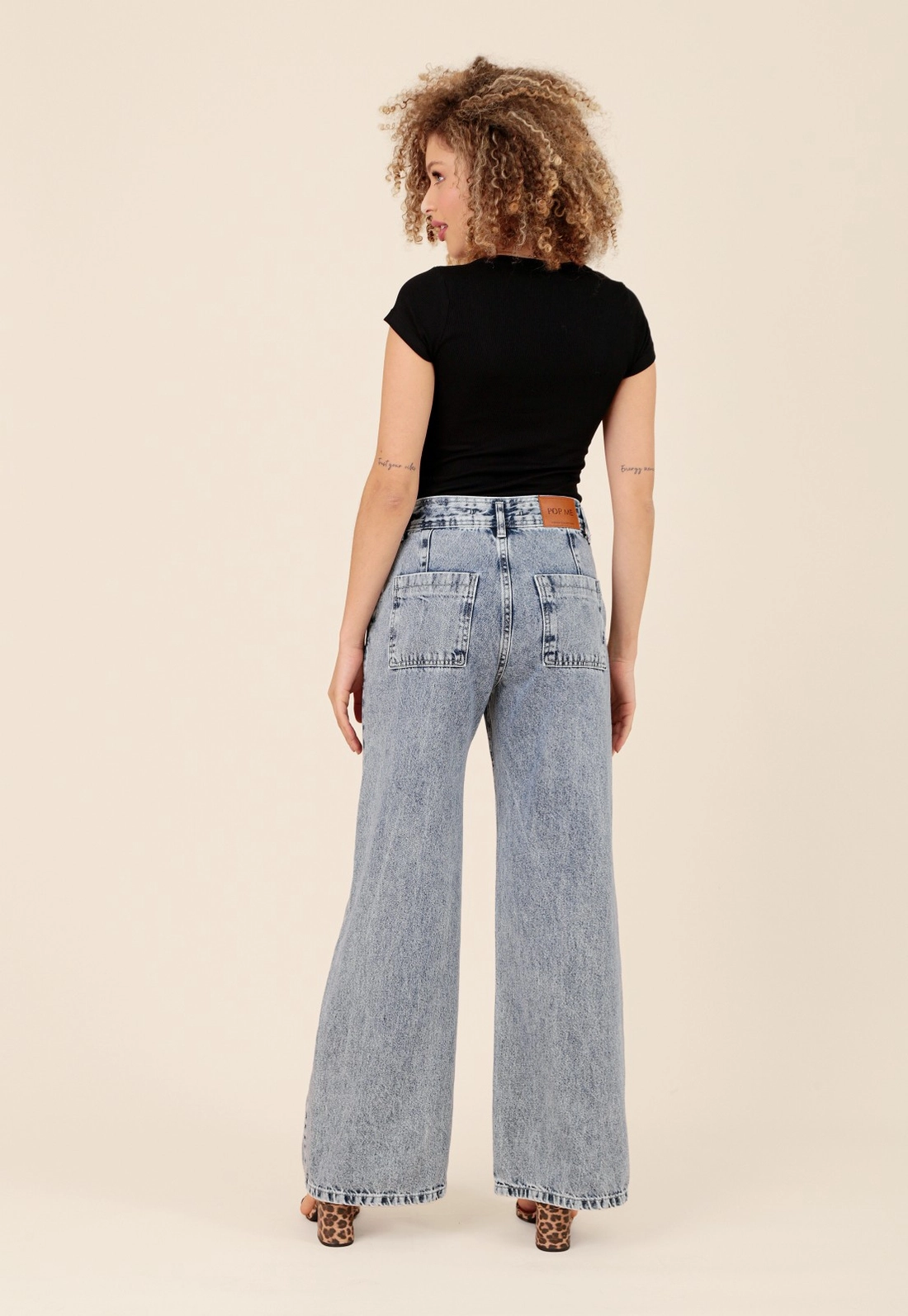 Calça Jeans Wide Leg Azul Claro
