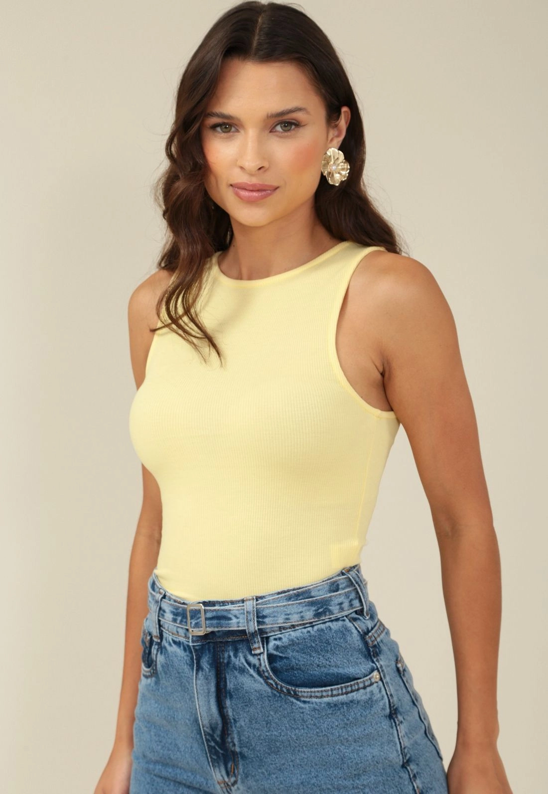 Blusa Regata Ribana Com Decote Halter