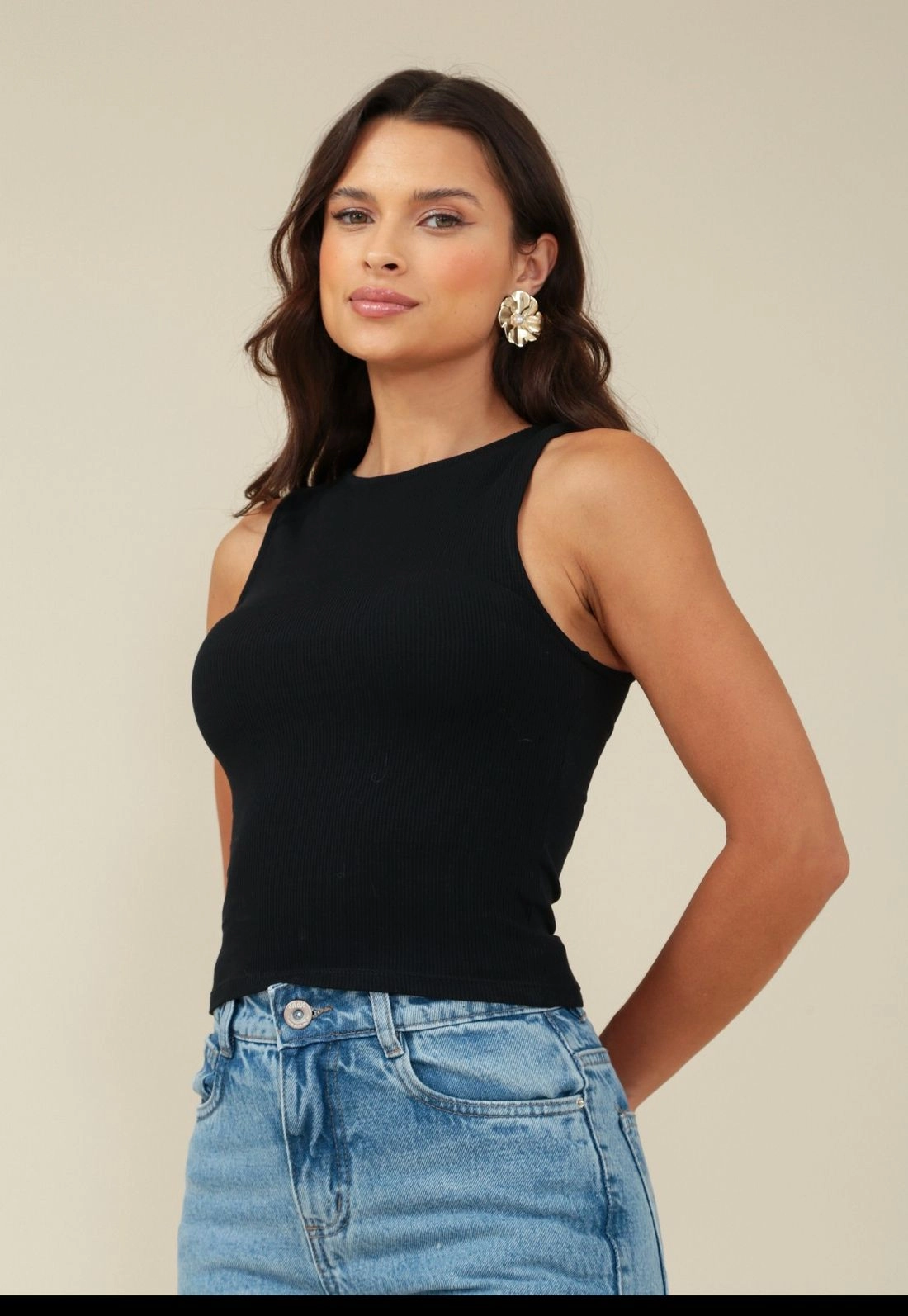 Blusa Regata Ribana Com Decote Halter