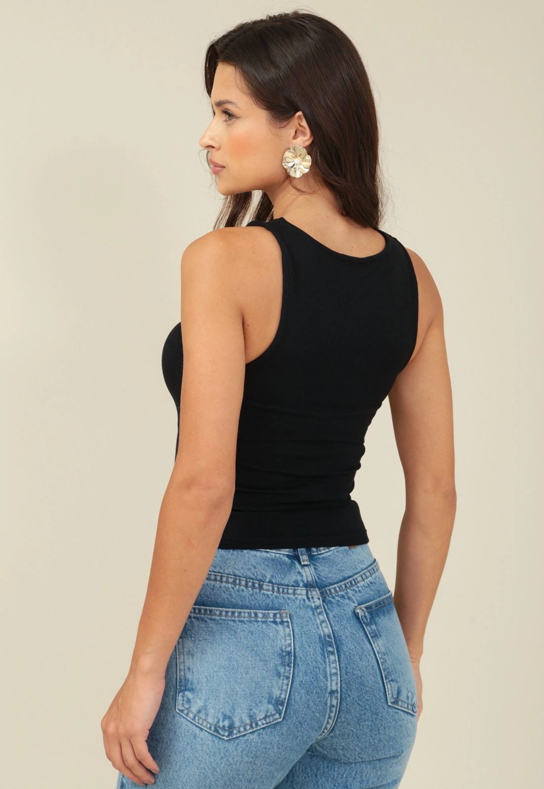 Blusa Regata Ribana Com Decote Halter