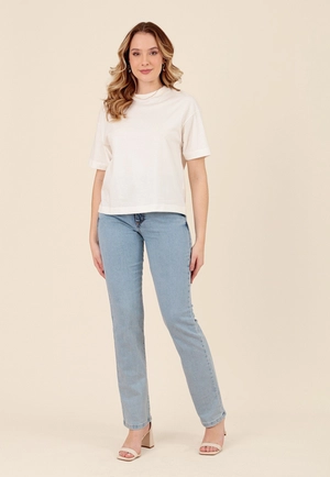 Calça Jeans Reta Com Elastano