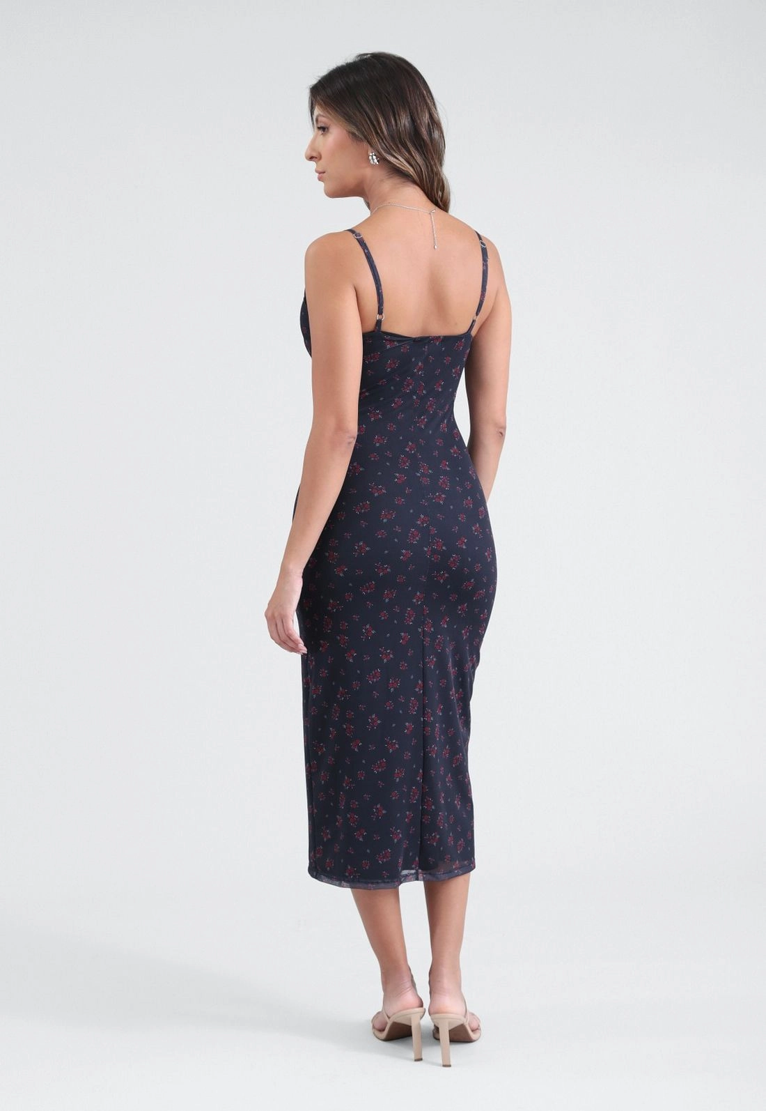 Vestido Midi Em Tule Estampa Liberty