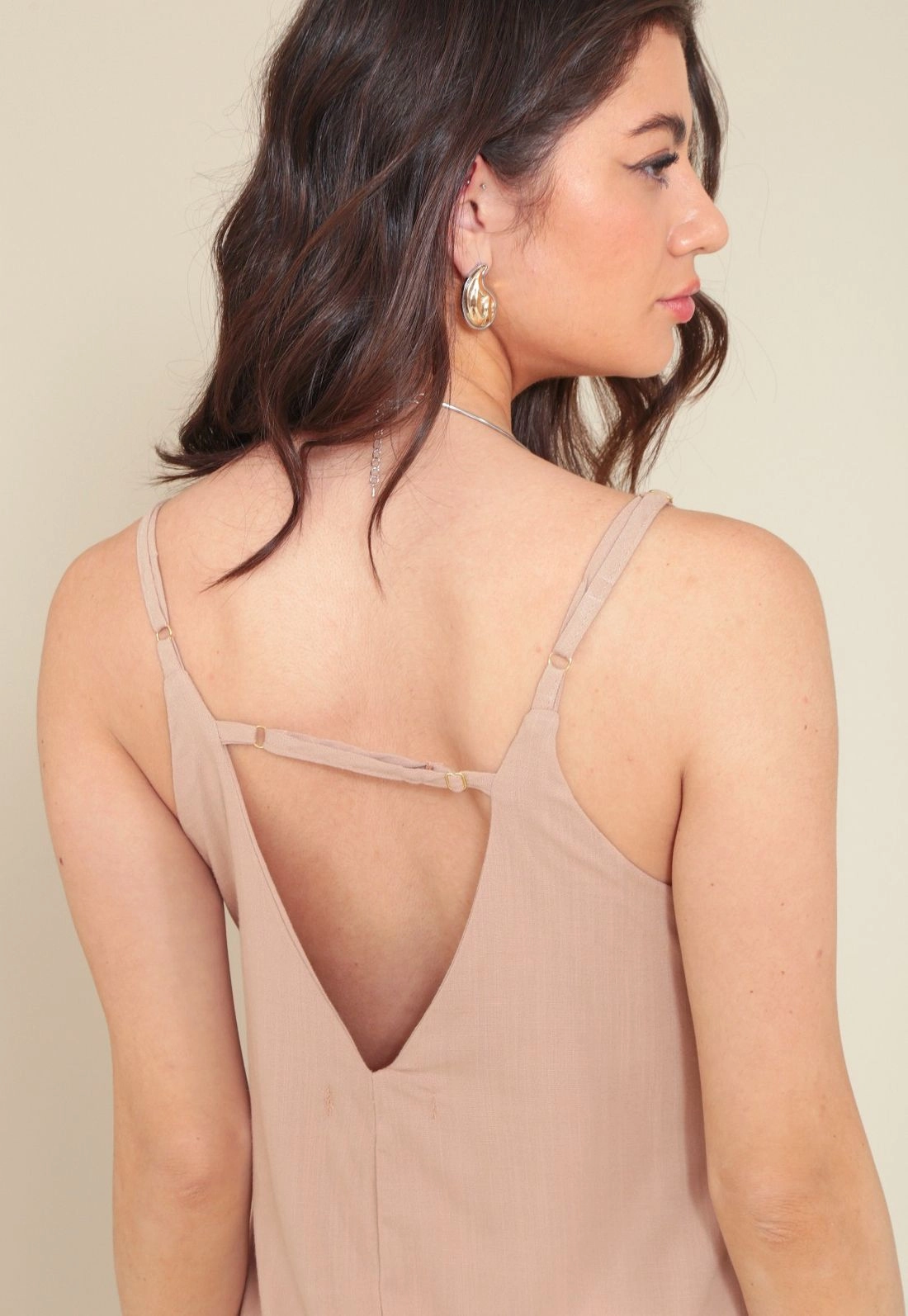 Vestido New Midi Em Viscolinho Alça Com Recorte Na Saia