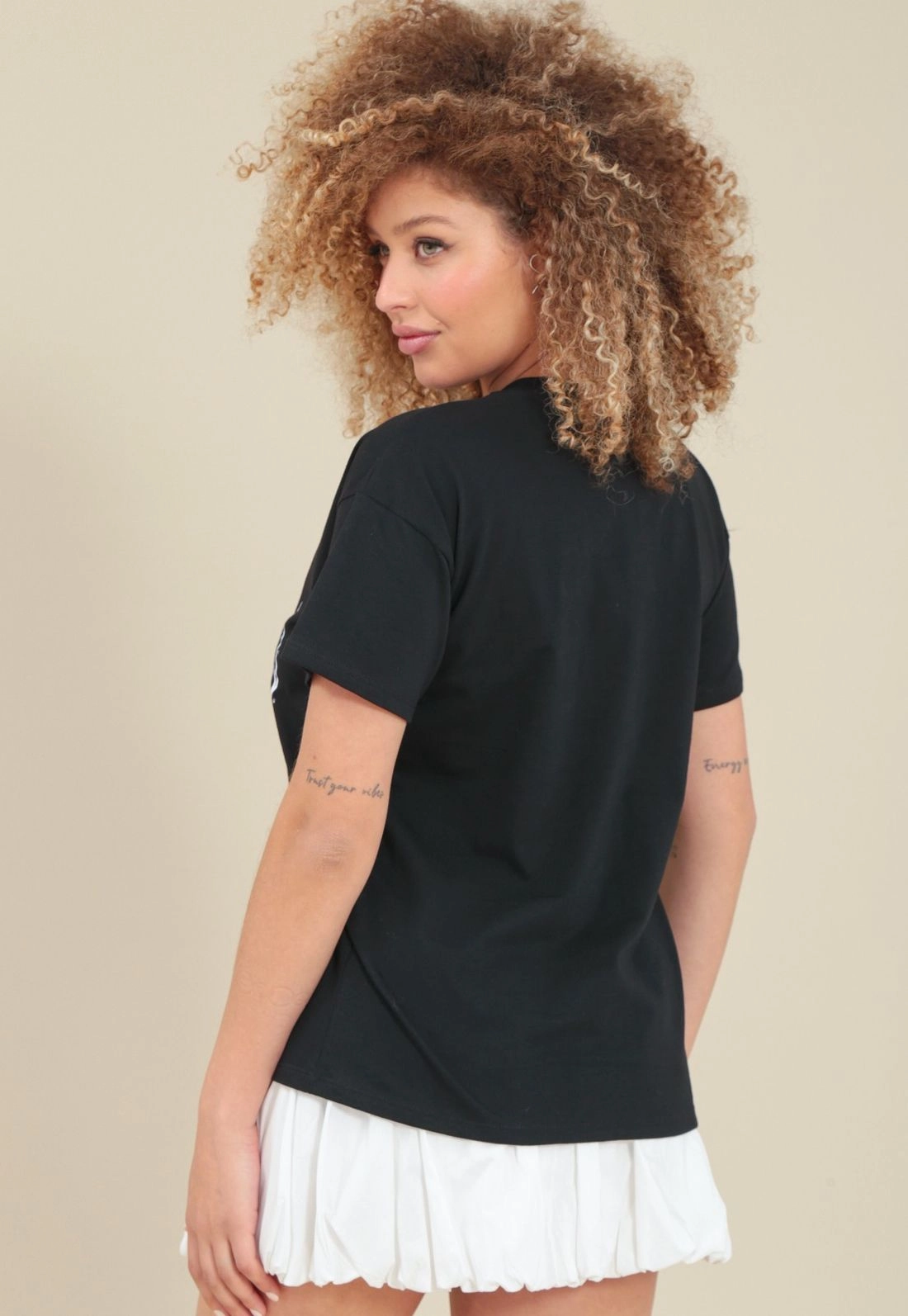 T-Shirt Em Meia Malha Com Tigre Glitter
