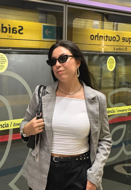 Blazer Com Lapela Em Alfaiataria Xadrez