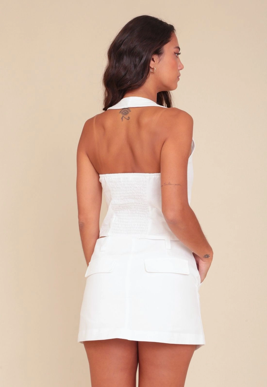 Short Saia Em Algodão Com Bolso Cargo
