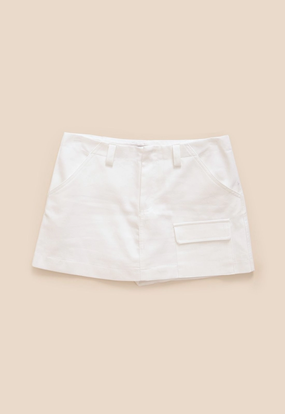 Short Saia Em Algodão Com Bolso Cargo