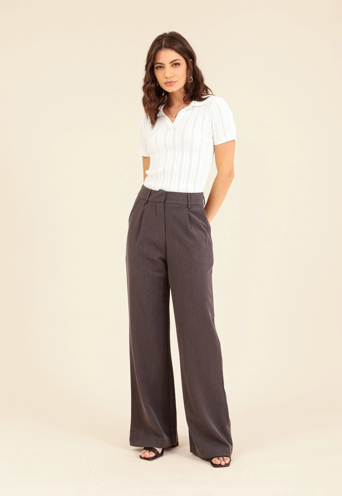Blusa Polo Em Tricô Jaquard