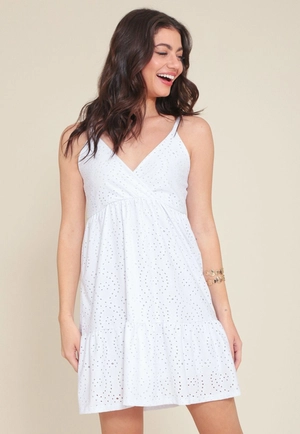 Vestido Curto Em Malha Laise Alça Com Busto Transpassado