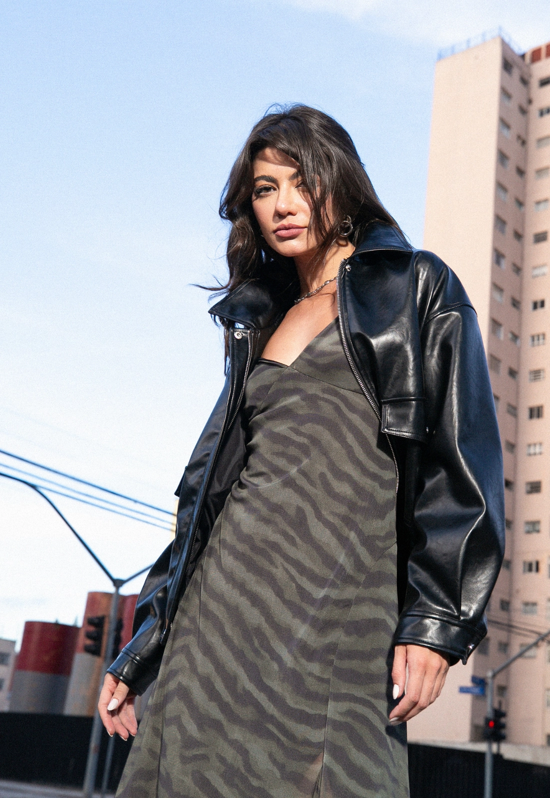 Jaqueta Oversized Barra Elástico Em Pu