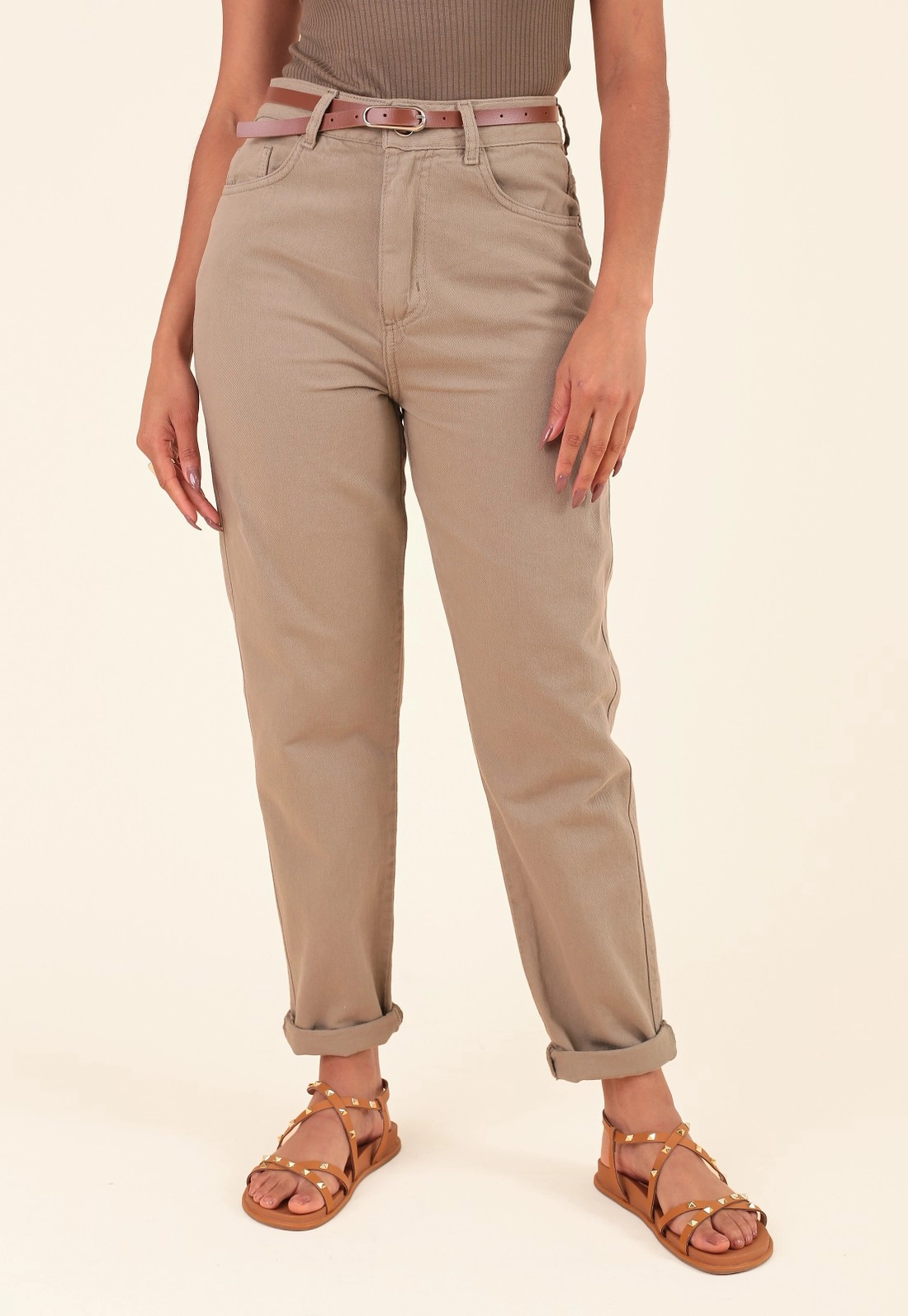 Calça Sarja Mom Com Cinto